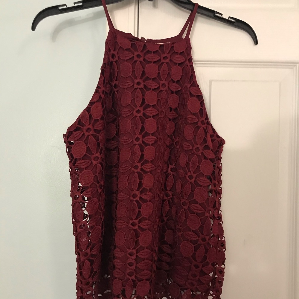 Francesca’s red tank top blouse